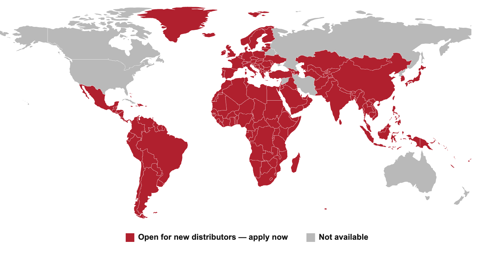 Map of countries open for new Safetech Global distributors
